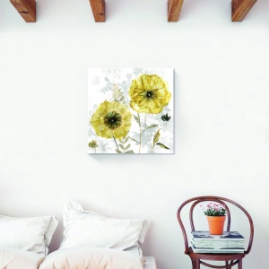 Tablou decorativ canvas flori de maci galbeni 60x60 cm