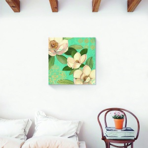 Tablou decorativ canvas floral cu nuferi vintage