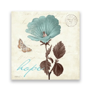 Tablou Canvas - Floral, VIntage, Fluturi, Primavara, 60 x 60 cm