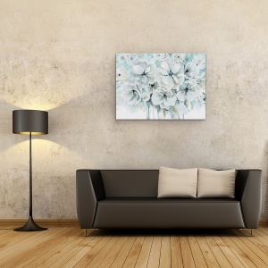 Tablou canvas - Flori, Alb, Armonie, Pictura, 50 x 70 cm - Img 2