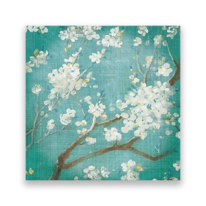 Tablou Canvas - Flori de CIrese, Alb, Vintage, 60 x 60 cm
