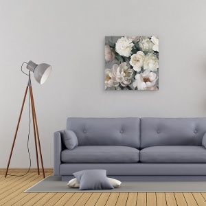 Tablou canvas - Flori De Gradina Alba, Pictura, 60 x 60 cm - Img 3