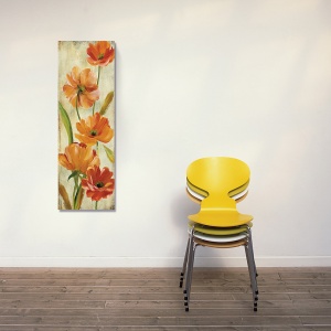 Tablou canvas flori de maci portocalii 30x90 cm