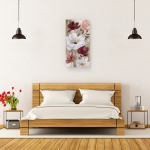Tablou canvas - Flori De Primavara, Alb, Roz, Rosu, Pictura, 50 x 100 cm - Img 3