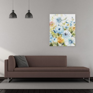 Tablou canvas - Flori, Gradina Albastra, Pictura, 40 x 50 cm - Img 2