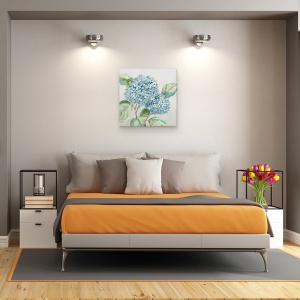 Tablou canvas - Flori, Hortensie, Albastru, Pictura, 90 x 90 cm - Img 3