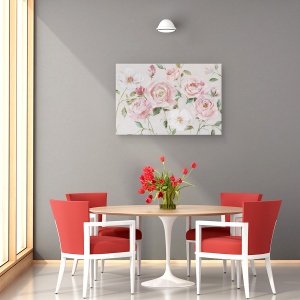 Tablou canvas - Flori, Roz, Trandafiri, Pictura, 80 x 120 cm - Img 4