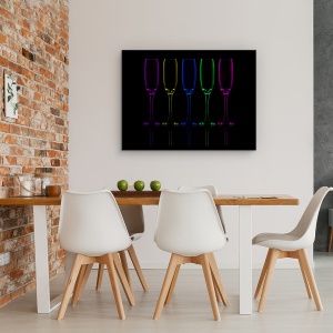 Tablou canvas - Fluiere, Vin, Bauturi, Intuneric, Punct, Punct, 50 x 70 cm - Img 4