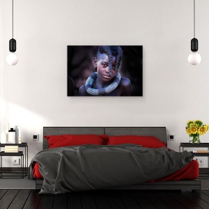 Tablou canvas - Frumusetea Din Interior, Portret, Frumos, Himba, Fata, Ochi, 60 x 90 cm - Img 3