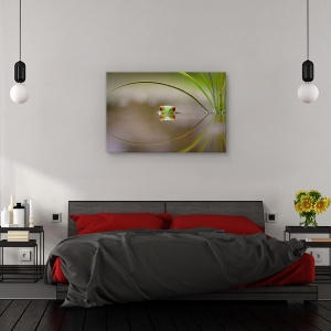 Tablou canvas - Frumusetea reflectiei, Nature, Broasca, Dragut, Curiozitate, 80 x 120 cm - Img 3
