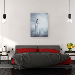 Tablou canvas - Gata De Plecare, Mireasa, Alb, Luminos, Barca, Origami, 75 x 100 cm - Img 3