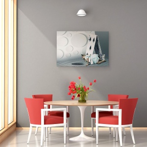 Tablou canvas - Gaura Iepurelui, Alice, Alice In Tara Minunilor, Fata, Pisica, 60 x 90 cm - Img 4