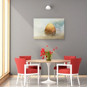 Tablou canvas - Geneza, Ou, Nori, Cer, Pasare, 60 x 90 cm - Img 4