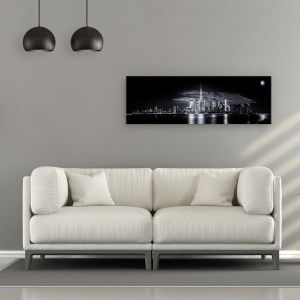 Tablou canvas - Gotham, Oras, Arhitectura, Cladiri, NYC, Peisaj Urban, 30 x 90 cm - Img 2