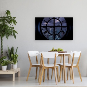 Tablou canvas - Gotham Vazut De Sus, Oras, Nyc, Cer, Timp, Ceas, 50 x 80 cm - Img 4