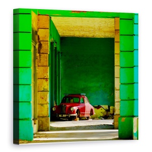 Tablou canvas - Impresia Cuba, Culoare, Culori, Verde, Rosu, 90 x 90 cm