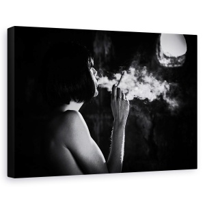 Tablou canvas - In Fum, Monocrom, Cinematic, Fum, Lumina, 40 x 60 cm