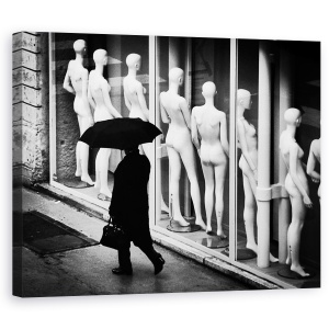 Tablou canvas - Indiferent, Papusa, Manechin, Umbrela, Ploaie, 60 x 75 cm