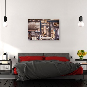 Tablou canvas - Industrial, Aeriana, De Mai Sus, Arhitectura, Fabrica, Teava, 40 x 60 cm - Img 3