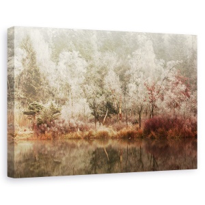 Tablou canvas - Inghetat, Peisaj, Iarna, Copaci, Lac, 60 x 90 cm