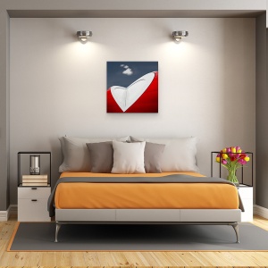 Tablou canvas - Inima Ratacitoare, Rosu, Inima, Fatada, Abstract, Nor, 90 x 90 cm - Img 3