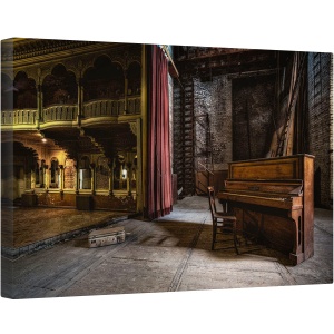 Tablou canvas - Intrerupt, Descompunere, Pian, Batran, Perdea, Valiza, Bruxelles, 60 x 90 cm