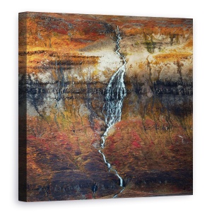 Tablou Canvas - Islanda, Toamna, Cascada, Perete, Munte, 60 x 60 cm
