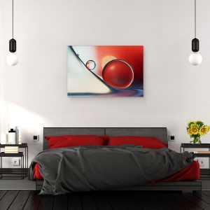 Tablou canvas - Jos si in Jur, Macro, Natura Moarta, Rosu, Cadere, Picaturi, 40 x 60 cm - Img 3