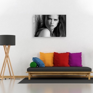 Tablou canvas - Katya, Alb-Negru, Portret, Fata, Femeie, 60 x 90 cm - Img 2