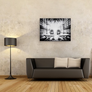 Tablou canvas - La Drum, Gara, Statie, Tren, Cale Ferata, 60 x 80 cm - Img 2