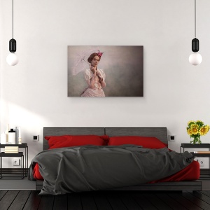 Tablou canvas - La Plimbare, Umrella, Moale, Vintage, Retro, 60 x 90 cm - Img 3