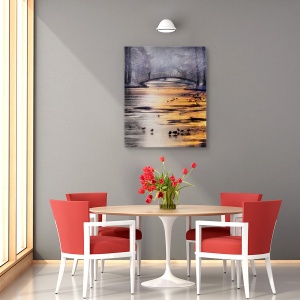 Tablou canvas - Lac Inghetat, Gheata, Iarna, Zapada, 60 x 75 cm - Img 4