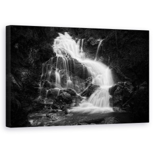 Tablou canvas - Lainbach, Cascada, Alb-Negru, Contrast, Flux, Curge, 50 x 80 cm