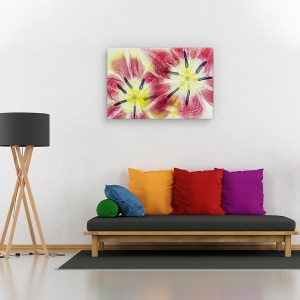 Tablou canvas - Lalele, Natura moarta, Petale, Flori, Rosu, 80 x 120 cm - Img 2