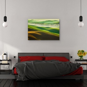 Tablou canvas - Libertate..., Peisaj, Copaci, Campuri, Dimineata, 60 x 90 cm - Img 3