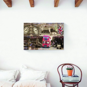 Tablou canvas Londra cu autobuz roșu și Big Ben