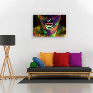Tablou canvas - Lumea lui Alice, Portret, Femeie, Stralucire, Buze, 80 x 120 cm - Img 2