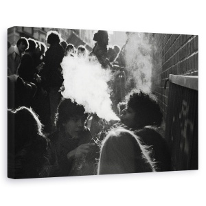 Tablou canvas - Lumina Alba, Oameni, Strada, Paris, Urban, Fum, 80 x 120 cm