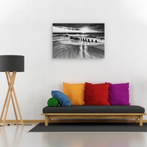 Tablou canvas - Lumina Calda A Soarelui, Plaja, Surf, Vapor, Epava, Soare, 60 x 90 cm - Img 2