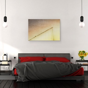Tablou canvas - Lumina Lampii, Galben, Abstract, Triunghi, Zid, Margine, Textura, 40 x 60 cm - Img 3