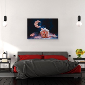 Tablou canvas - Luna De Iarna, Turta Dulce, Craciun, Prajitura, 80 x 120 cm - Img 3