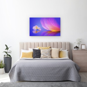 Tablou canvas - Mesaj Pe Frunza, Frunza, Reflectie, Picatura, Picatura, Macro, 50 x 80 cm - Img 3
