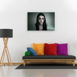 Tablou canvas - Mizerie, Fata, Atitudine, Punk, Colier, Rebel, 40 x 60 cm - Img 2