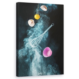Tablou canvas - Mizerie In Bucatarie, Gatit, Bucatar, Ou, Coaja, Mustati, 50 x 80 cm