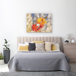 Tablou Canvas - Momente Septembrie, Fluture, Insecta, Rosu, Toamna, 60 x 80 cm - Img 3