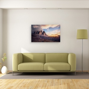 Tablou canvas - Momentul Final, Munti, Soare, Cer, Nori, Orbire, 50 x 80 cm - Img 2