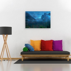 Tablou canvas - Munte Sumbru, Yosemite, Munti, Vale, Nori, Cascada, 80 x 120 cm - Img 2