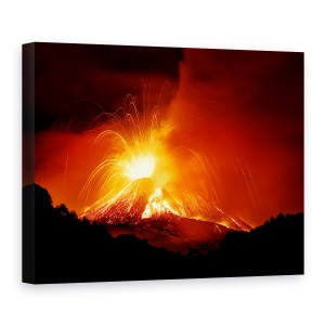 Tablou canvas - Muntele Etna, Vulcan, Eruptie, Lava, Magma, Flacara, 75 x 100 cm