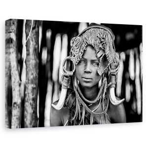 Tablou canvas - Mursi, Oameni, Africa, Cercei, Femeie, 80 x 120 cm