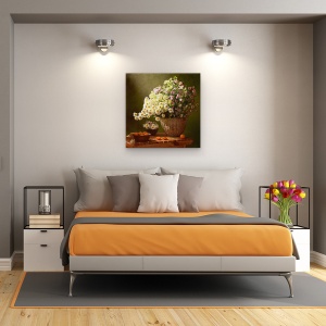 Tablou Canvas - Natura Moarta Cu Un Cos De Flori Salbatice, 90 x 90 cm - Img 3
